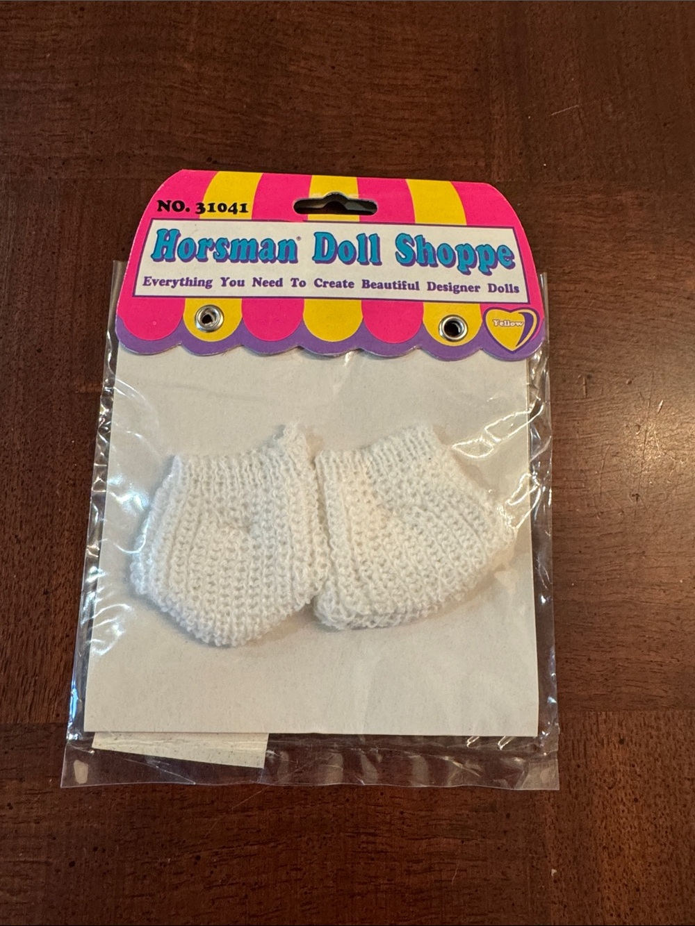 Horsman Doll Shoppe White Knitted Socks Booties Doll Making Crafts